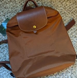 Longchamp Le Pliage Backpack in Cognac